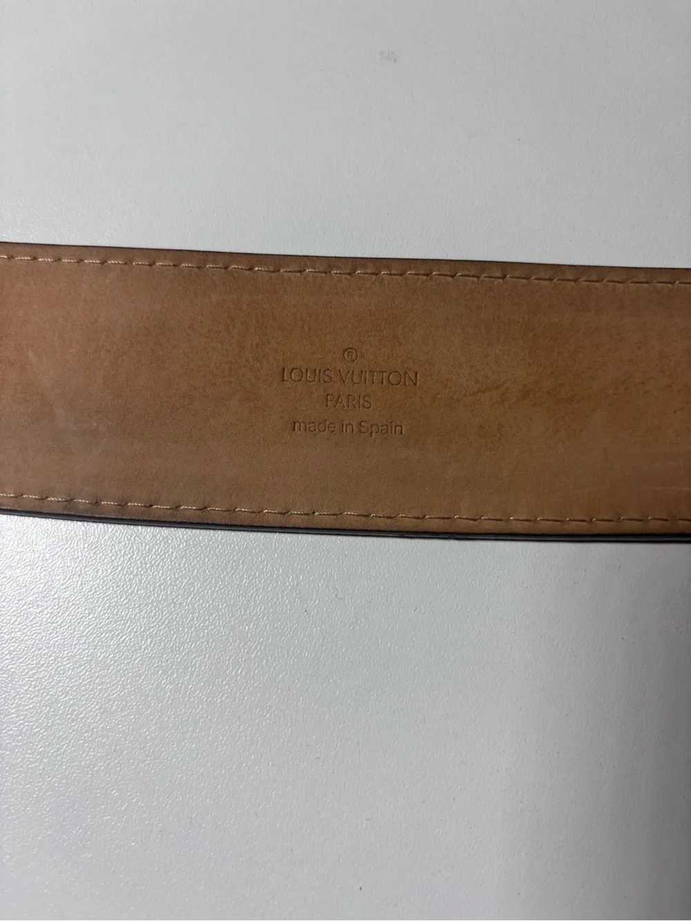 Louis Vuitton Silver Embossed Script Belt Buckle
